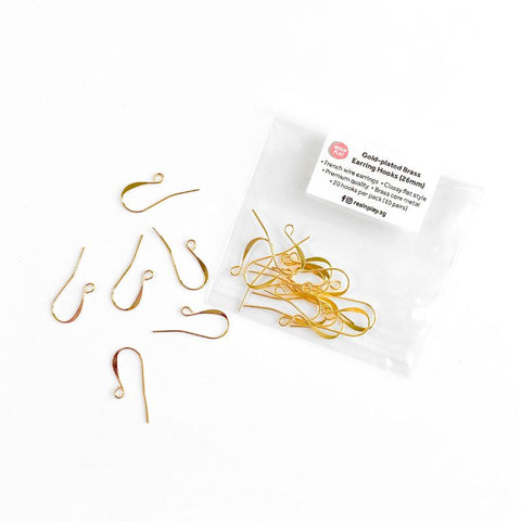 Premium Plated French Wire Earring Hooks - Set of 20 pcs (10 pairs)