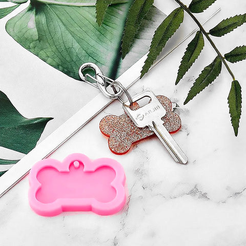 Dog Bone Tag Silicone Mould Set - No Drill
