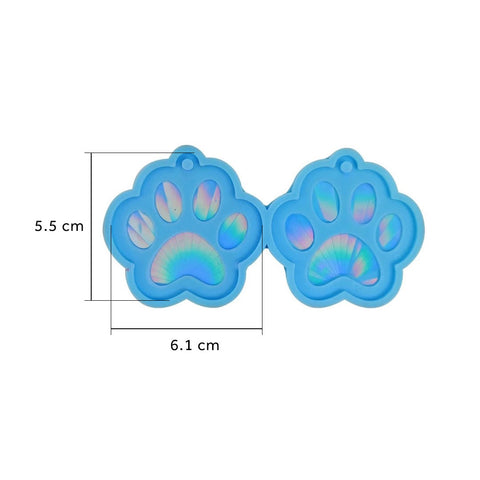 Iridescent Pet Paw Silicone Mould - No Drill