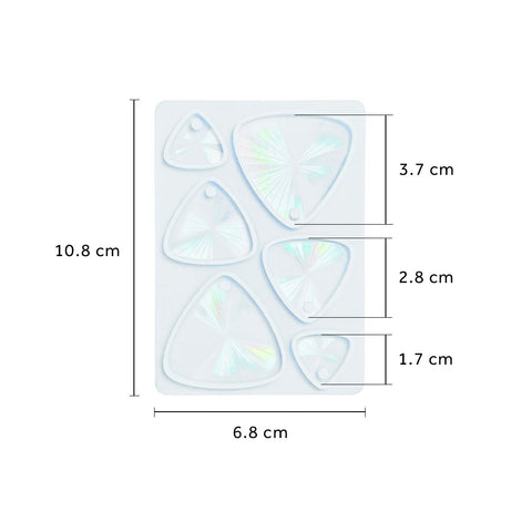 Iridescent Triangle Pendants Silicone Mould - No Drill