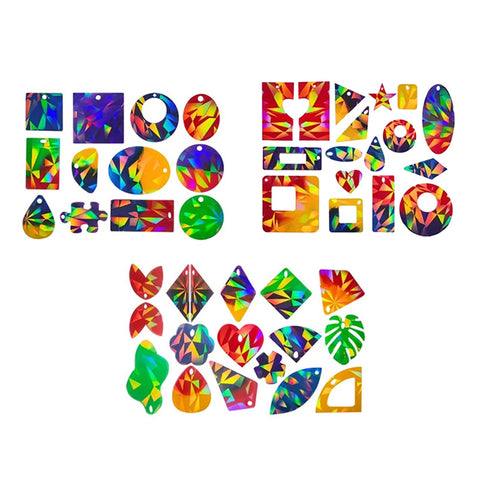 Iridescent Assorted Geometric Pendants Silicone Mould - No Drill