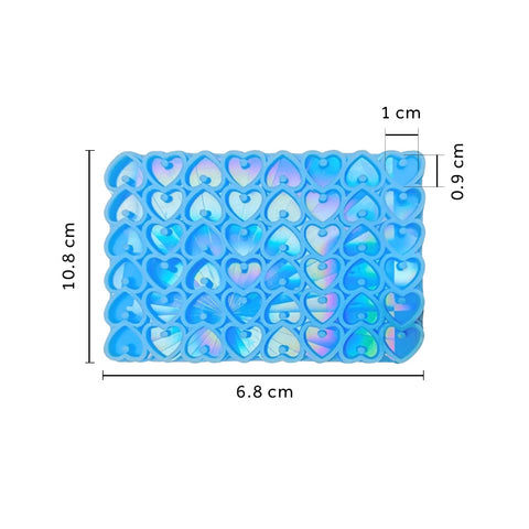 Iridescent Hearts Silicone Mould - No Drill