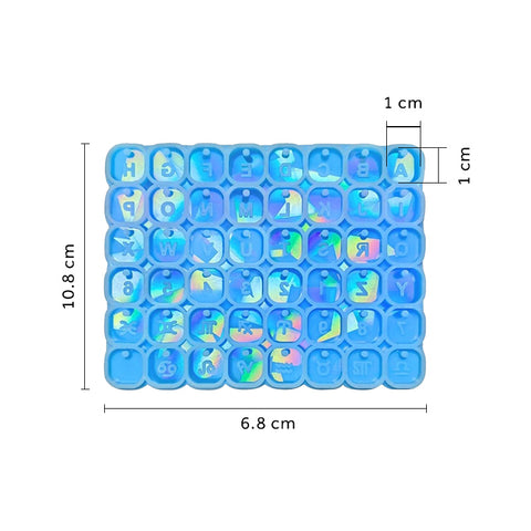 Iridescent Alphabet Letters Silicone Mould - No Drill
