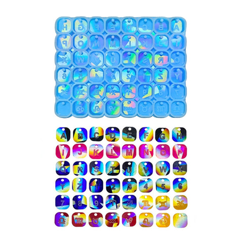 Iridescent Alphabet Letters Silicone Mould - No Drill