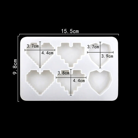 Pixelated Hearts Mould