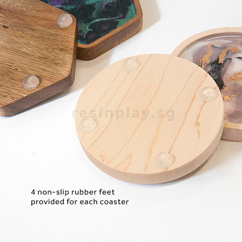 Natural Wooden Coaster Base - Set of 2 or 6