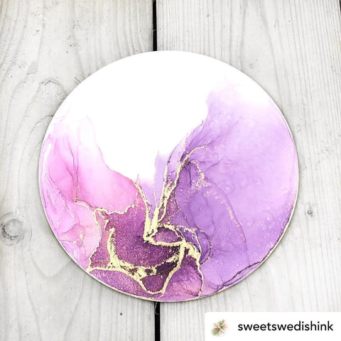 Nara White Waterproof Paper for Alcohol Ink Art - Round
