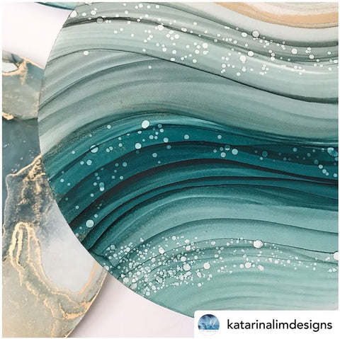 Nara White Waterproof Paper for Alcohol Ink Art - Round