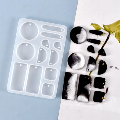 Assorted Earring Pendants Silicone Mould - No Drill