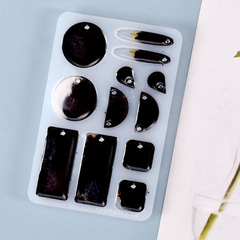 Assorted Earring Pendants Silicone Mould - No Drill