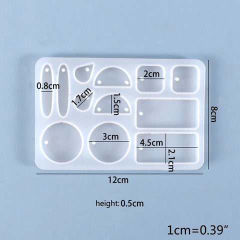Assorted Earring Pendants Silicone Mould - No Drill