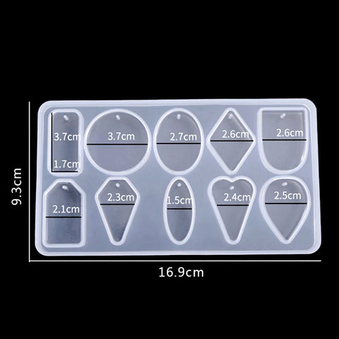 Medium-sized Jewellery Pendants Silicone Mould - No Drill