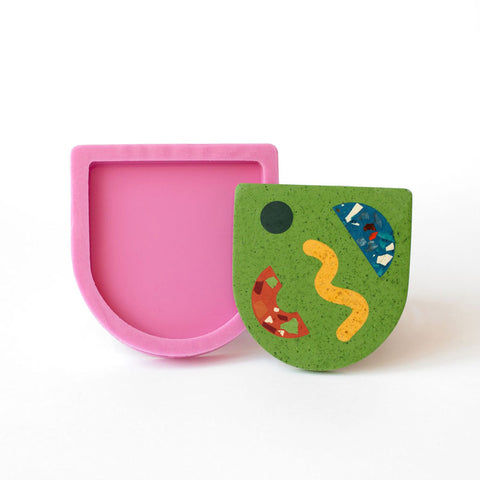 Handmade Arch Coaster Silicone Mould for Casting Concrete or Jesmonite