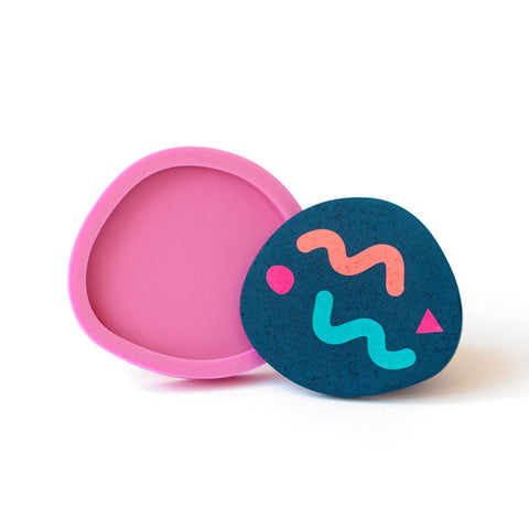 Handmade Pebble Coaster Silicone Mould for Casting Concrete or Jesmonite