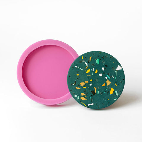Handmade Round Coaster Silicone Mould for Casting Concrete or Jesmonite