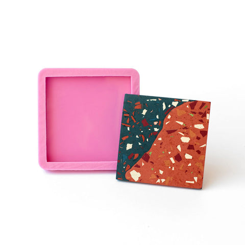 Handmade Square Coaster Silicone Mould for Casting Concrete or Jesmonite