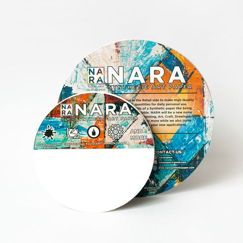 Nara White Waterproof Paper for Alcohol Ink Art - Round