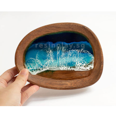 Natural Acacia Wood Pebble Dish