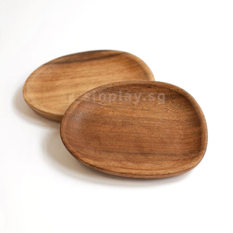 Natural Acacia Wood Pebble Dish