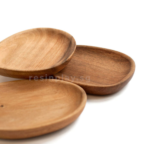 Natural Acacia Wood Pebble Dish