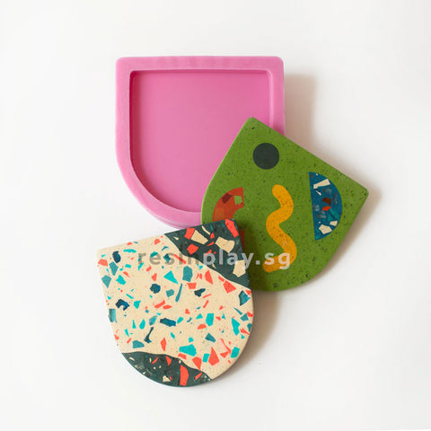 Handmade Arch Coaster Silicone Mould for Casting Concrete or Jesmonite