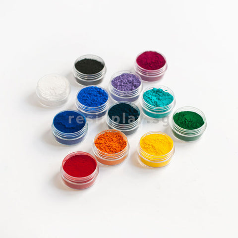 Artist Powder Pigment Set for Resin Art & Jesmonite - Set of 12 Basic Colours