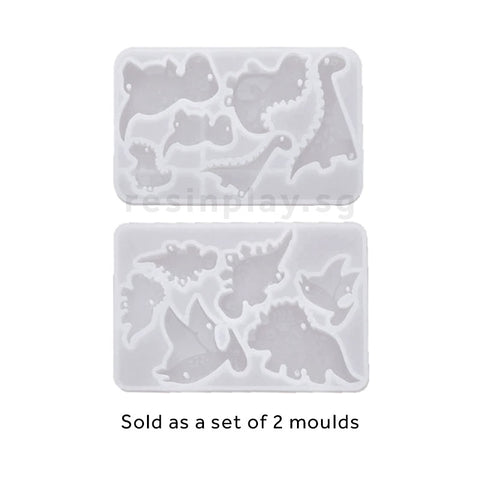 Embossed Dinosaurs Silicone Moulds - No Drill - Set of 2