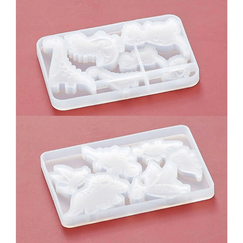 Embossed Dinosaurs Silicone Moulds - No Drill - Set of 2