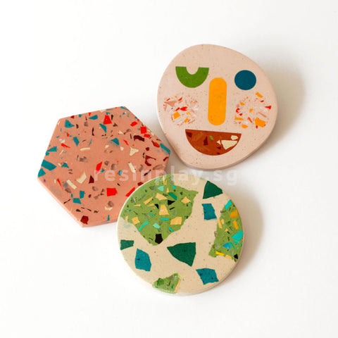 Handmade Pebble Coaster Silicone Mould for Casting Concrete or Jesmonite