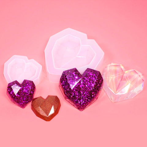 Faceted Heart Silicone Mould