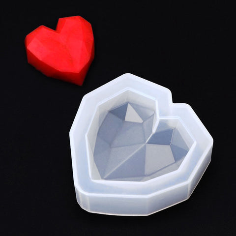 Faceted Heart Silicone Mould