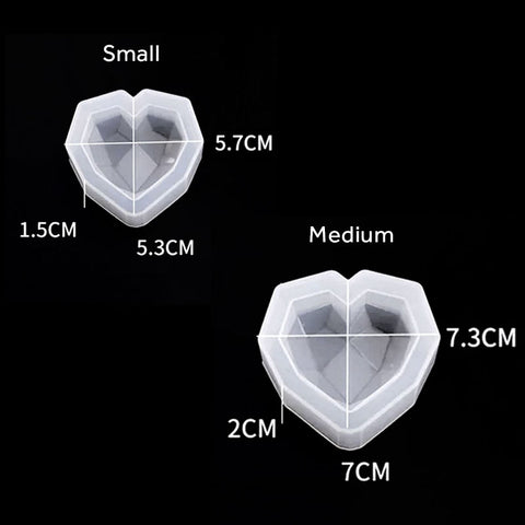 Faceted Heart Silicone Mould