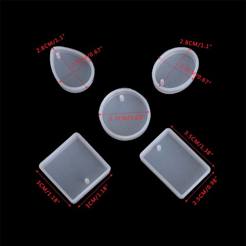 5 Pendants Silicone Mould Set - No Drill
