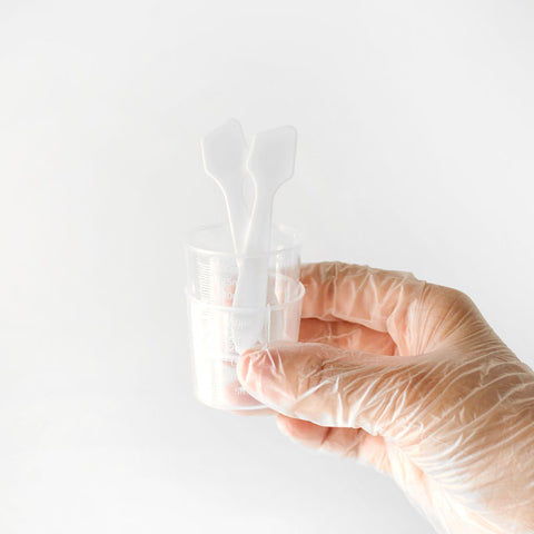 Reusable Mini Tool Kit of Mixing Cups with Measurements, Stir Sticks & Gloves - Set of 14 or 50