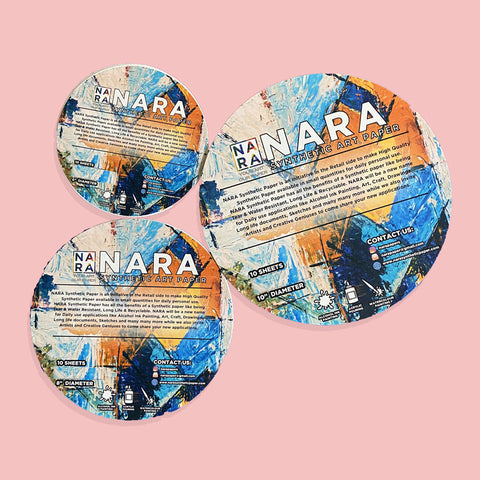 Nara White Waterproof Paper for Alcohol Ink Art - Round