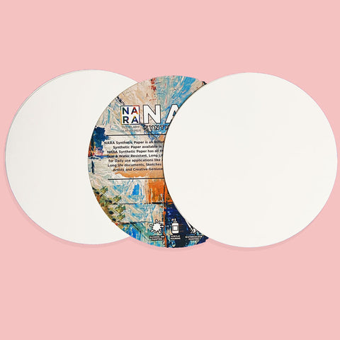 Nara White Waterproof Paper for Alcohol Ink Art - Round