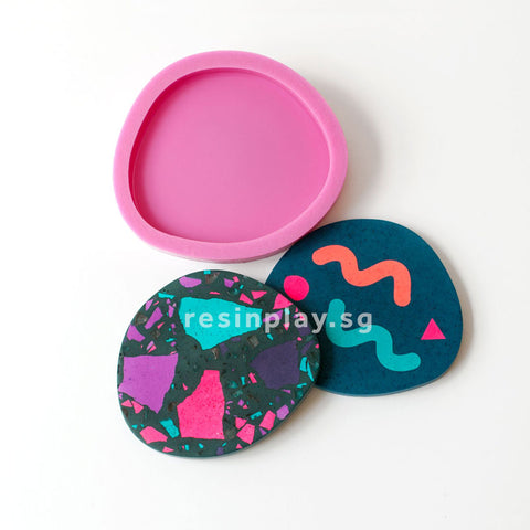 Handmade Pebble Coaster Silicone Mould for Casting Concrete or Jesmonite