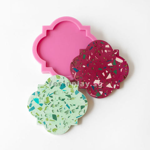 Handmade Peranakan Tile Coaster Silicone Mould for Casting Concrete or Jesmonite