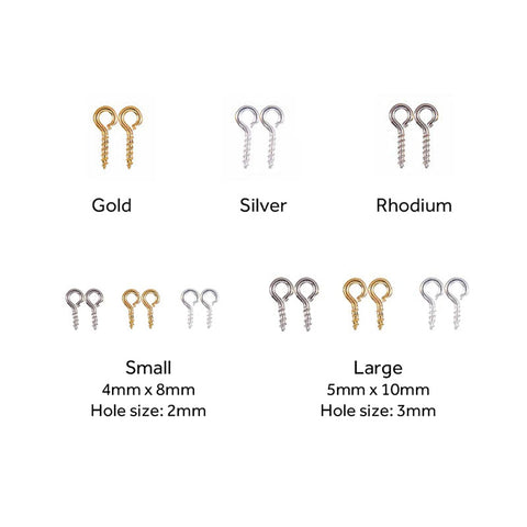 Screw Eye Pins for Resin Jewellery - Set of 3 colours