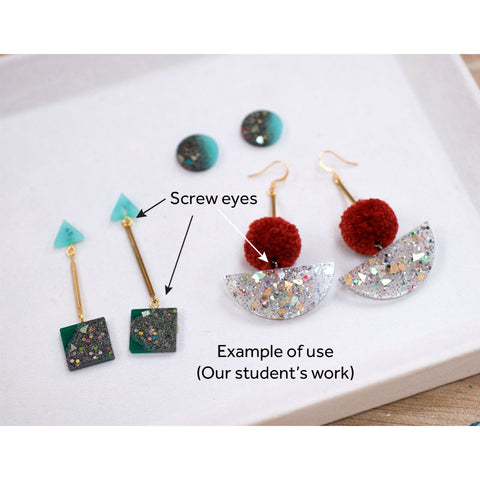 Screw Eye Pins for Resin Jewellery - Set of 3 colours