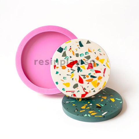 Handmade Round Coaster Silicone Mould for Casting Concrete or Jesmonite