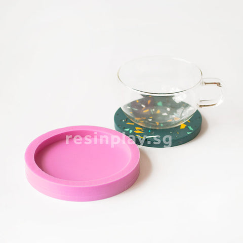 Handmade Round Coaster Silicone Mould for Casting Concrete or Jesmonite