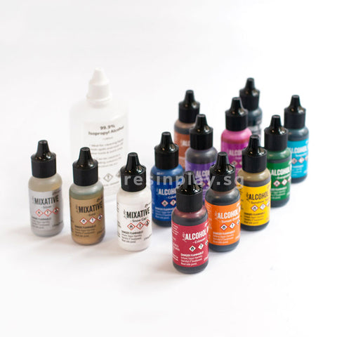 Tim Holtz Alcohol Inks - Box Set of 13 Colours with Blending Solution