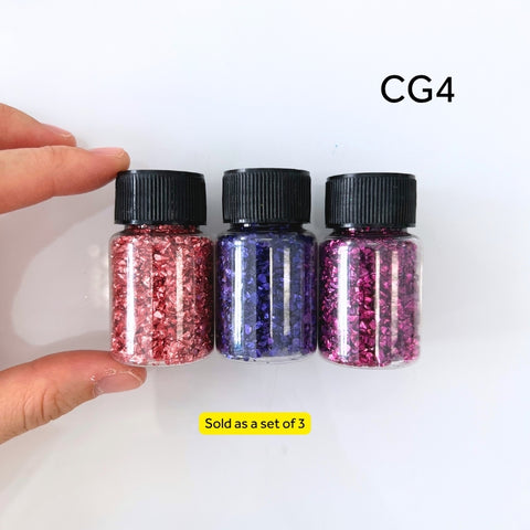 SAMPLE SALE - Set of 3 Crushed Glass