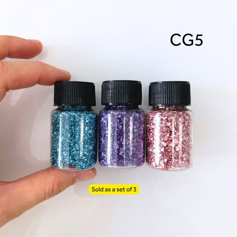 SAMPLE SALE - Set of 3 Crushed Glass