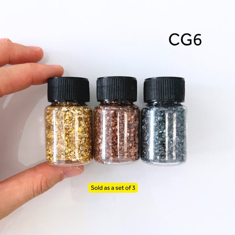 SAMPLE SALE - Set of 3 Crushed Glass