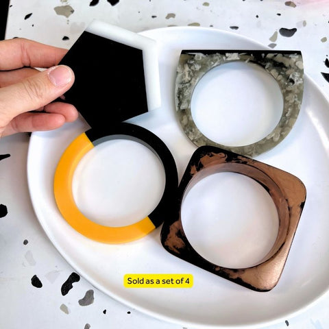 SAMPLE SALE - Resin Bangles (Set of 4)