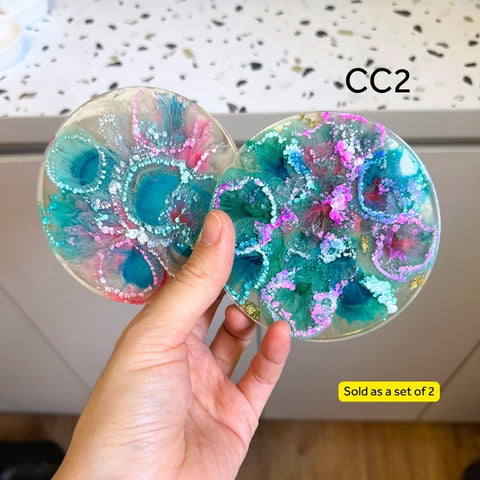 SAMPLE SALE - Alcohol Ink & Flower Resin Coasters