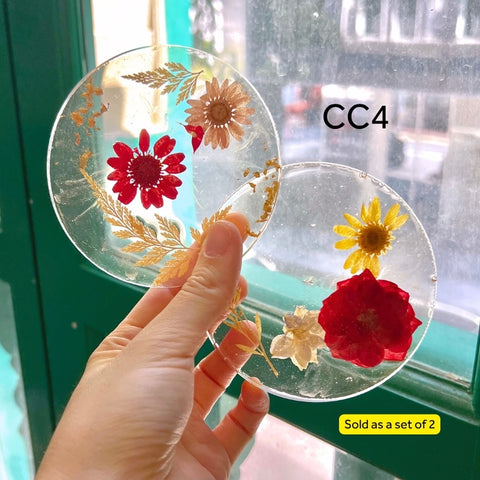 SAMPLE SALE - Alcohol Ink & Flower Resin Coasters
