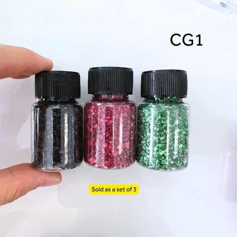 SAMPLE SALE - Set of 3 Crushed Glass
